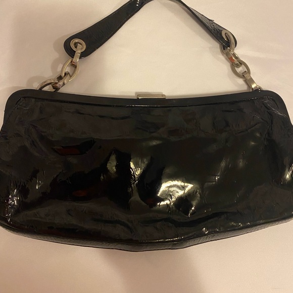 Charles David Black Small Patent Leather Shoulder Bag - Picture 2 of 14